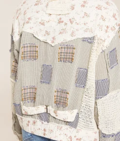 Tops|Coats & Jackets | POL Patchwork Jacket Green Multi