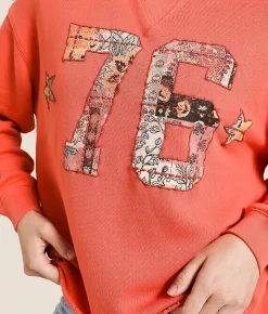 Tops | Modish Rebel 76 Patchwork Pullover Coral