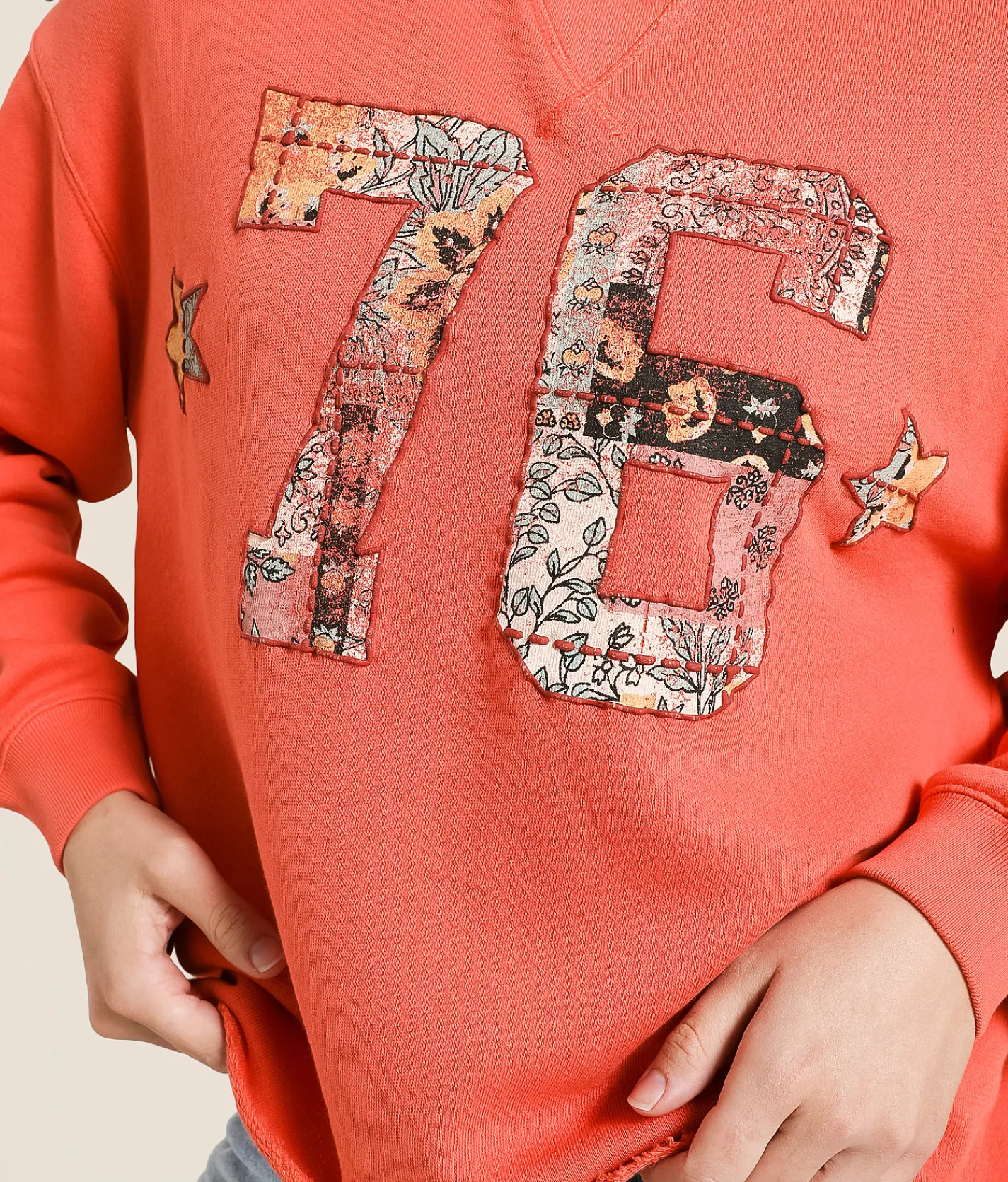 Tops | Modish Rebel 76 Patchwork Pullover Coral