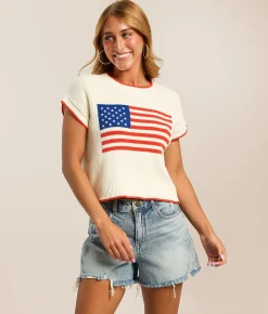 Tops | Z Supply Patriot Cropped Sweater Cloud
