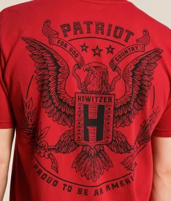 Tops|Graphic T-Shirts | Howitzer Patriot Eagle T-Shirt Equestrian Red