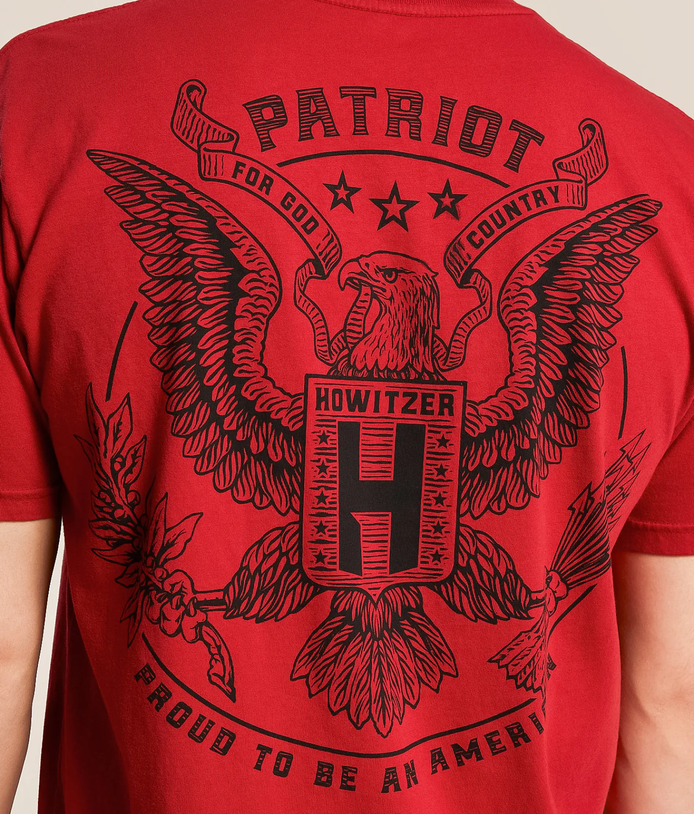 Tops|Graphic T-Shirts | Howitzer Patriot Eagle T-Shirt Equestrian Red