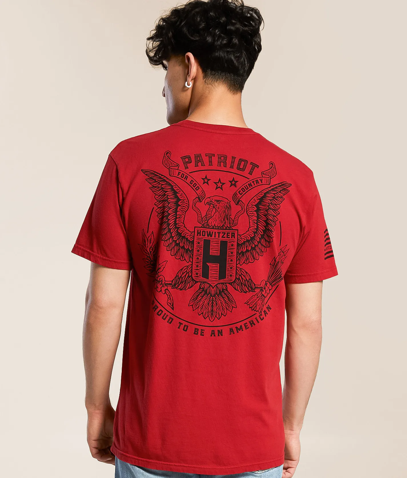 Tops|Graphic T-Shirts | Howitzer Patriot Eagle T-Shirt Equestrian Red
