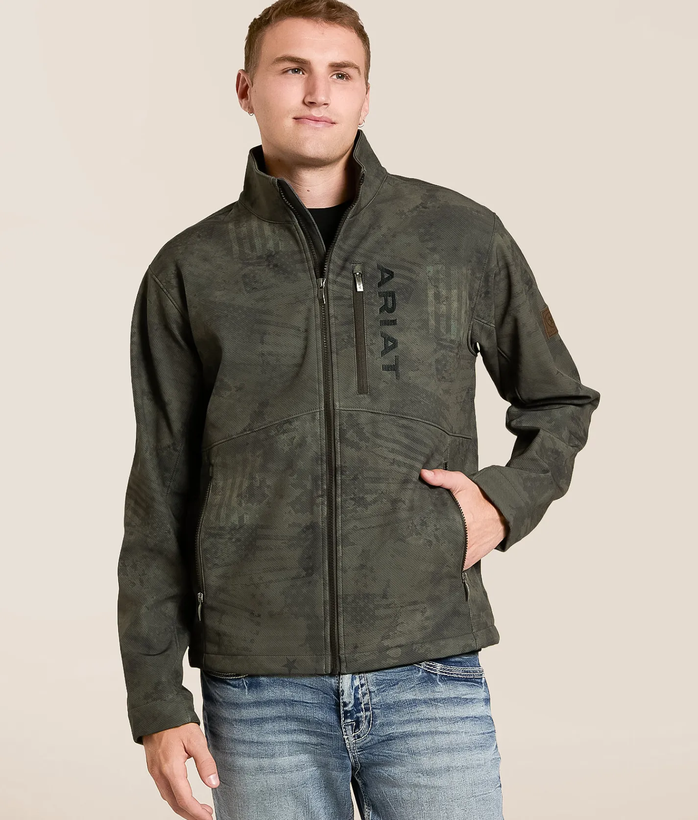 Tops|Coats & Jackets | Ariat Patriot Flag Camo Softshell Jacket Phantom