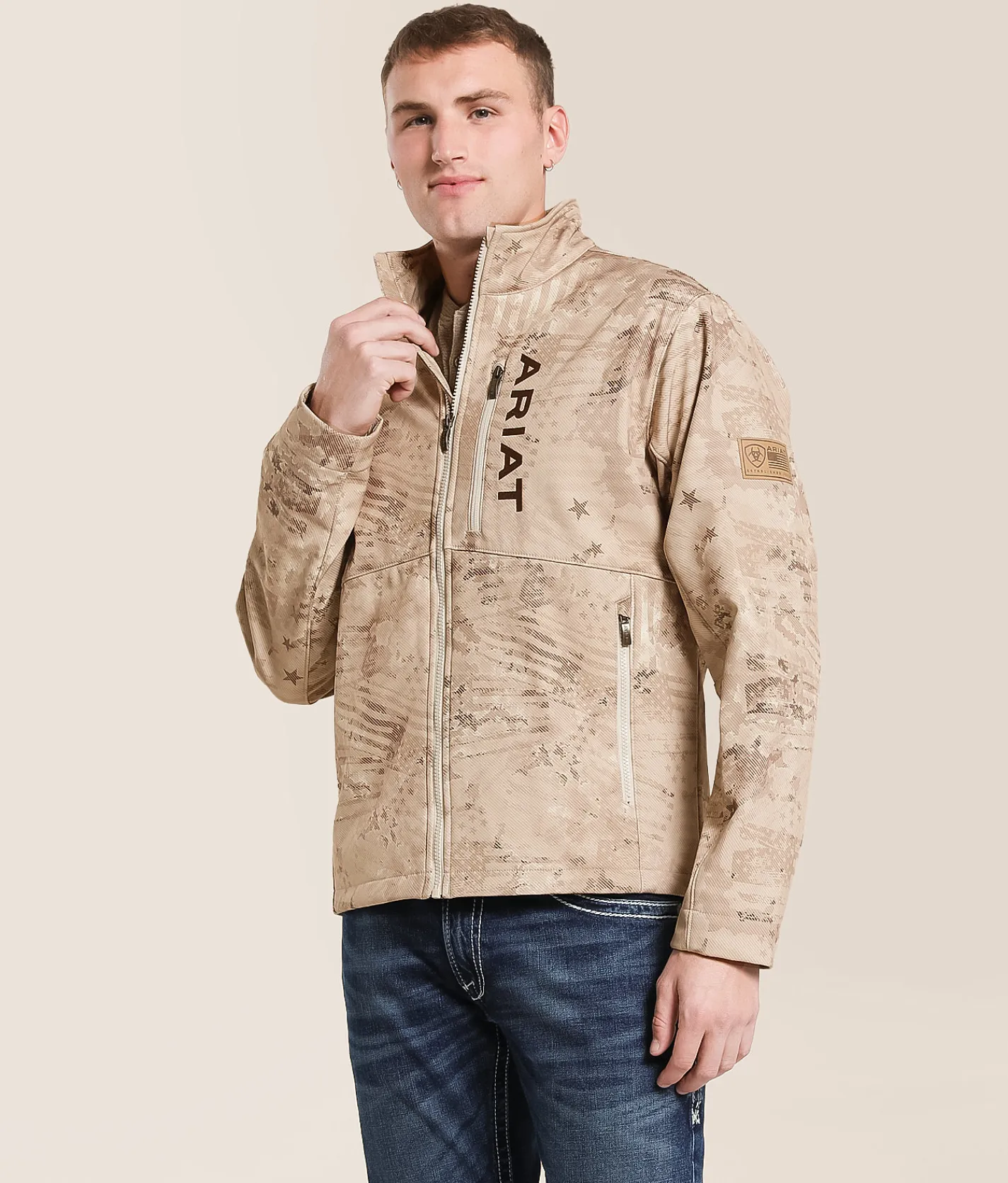 Tops|Coats & Jackets | Ariat Patriotic Softshell Jacket Tan