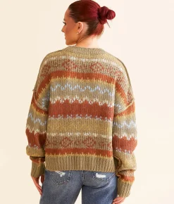 Gilded Intent Patterned Sweater Multi New