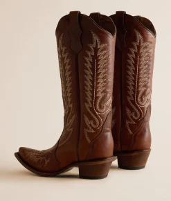 Circle G Patterns Leather Western Boot Honey Sale