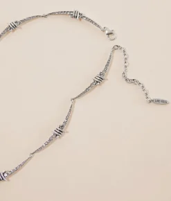 Lainey Wilson Pave Barb Wire Necklace Silver Crystal Hot