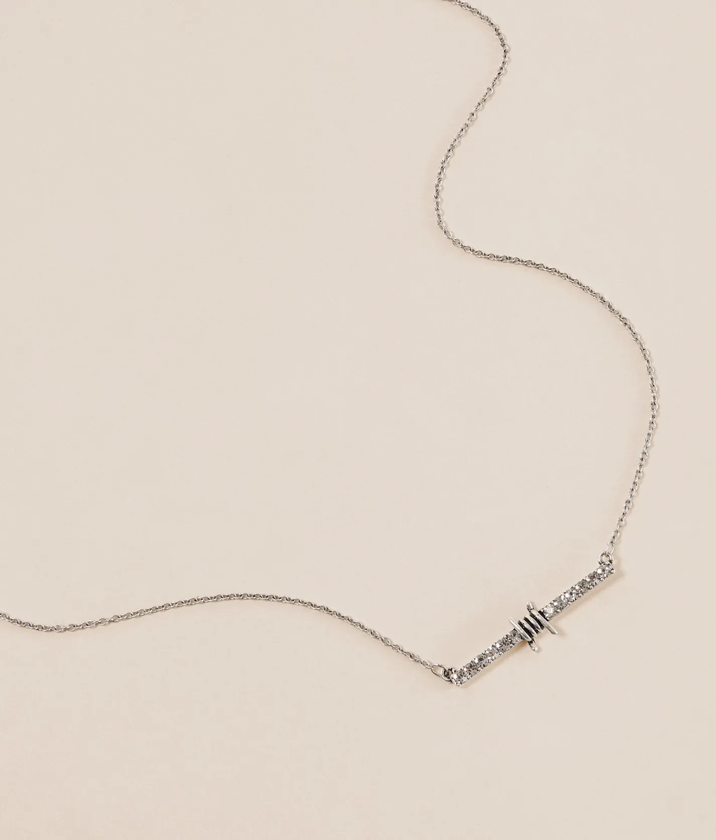 Accessories | Lainey Wilson Pave Barb Wire Necklace Silver Crystal