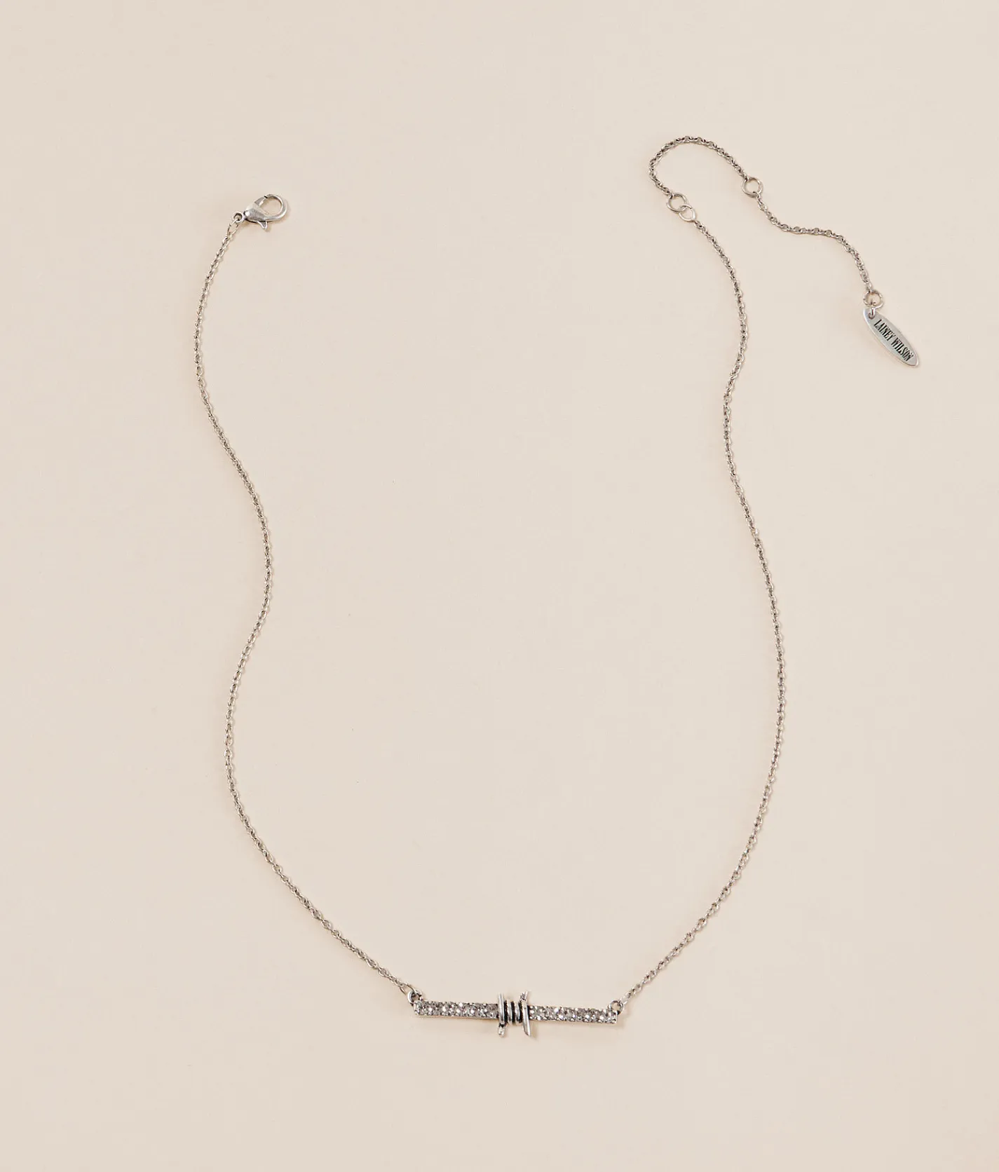 Accessories | Lainey Wilson Pave Barb Wire Necklace Silver Crystal