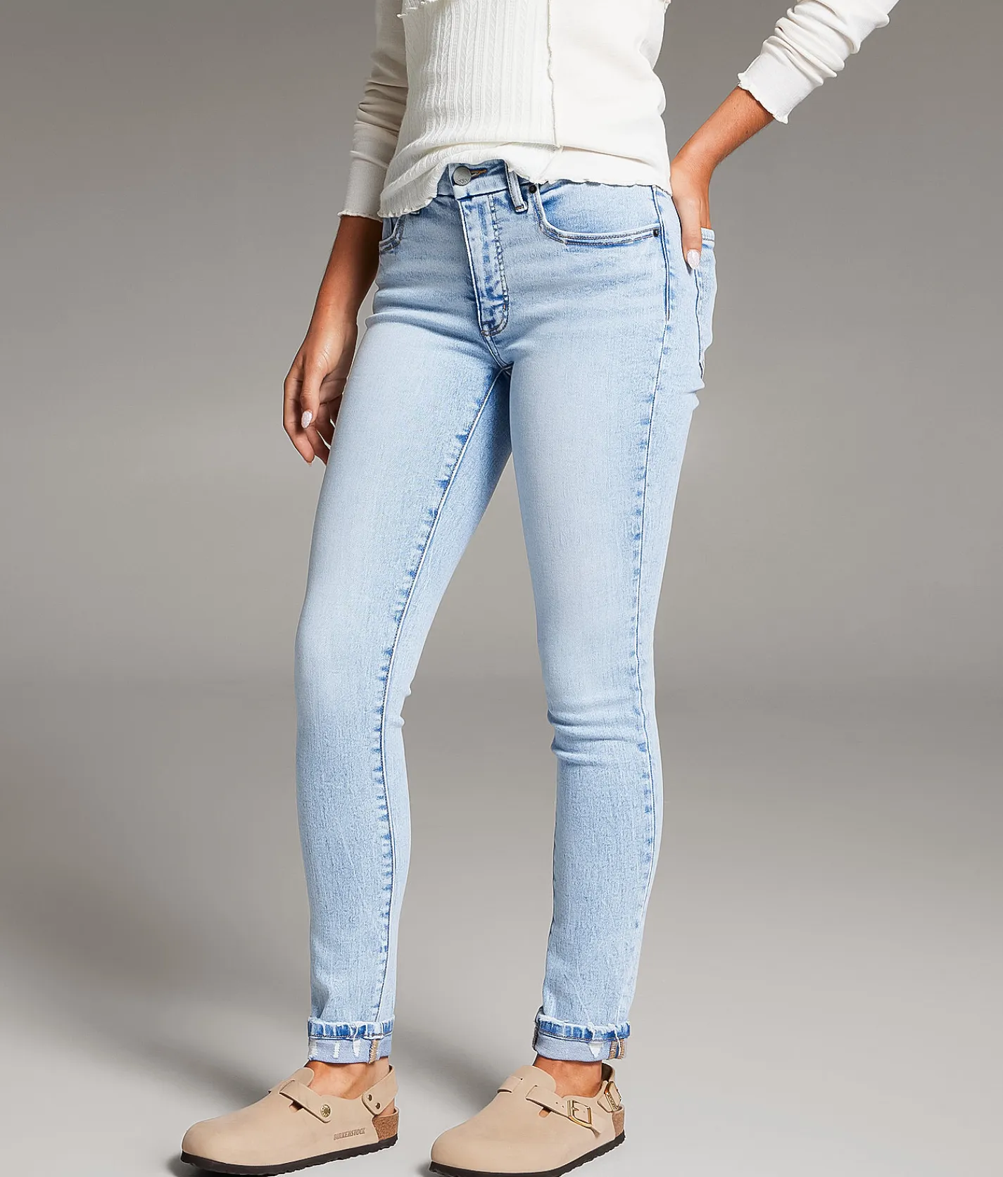 BKE Payton Ankle Skinny Stretch Cuffed Jean Senger 2 Hot