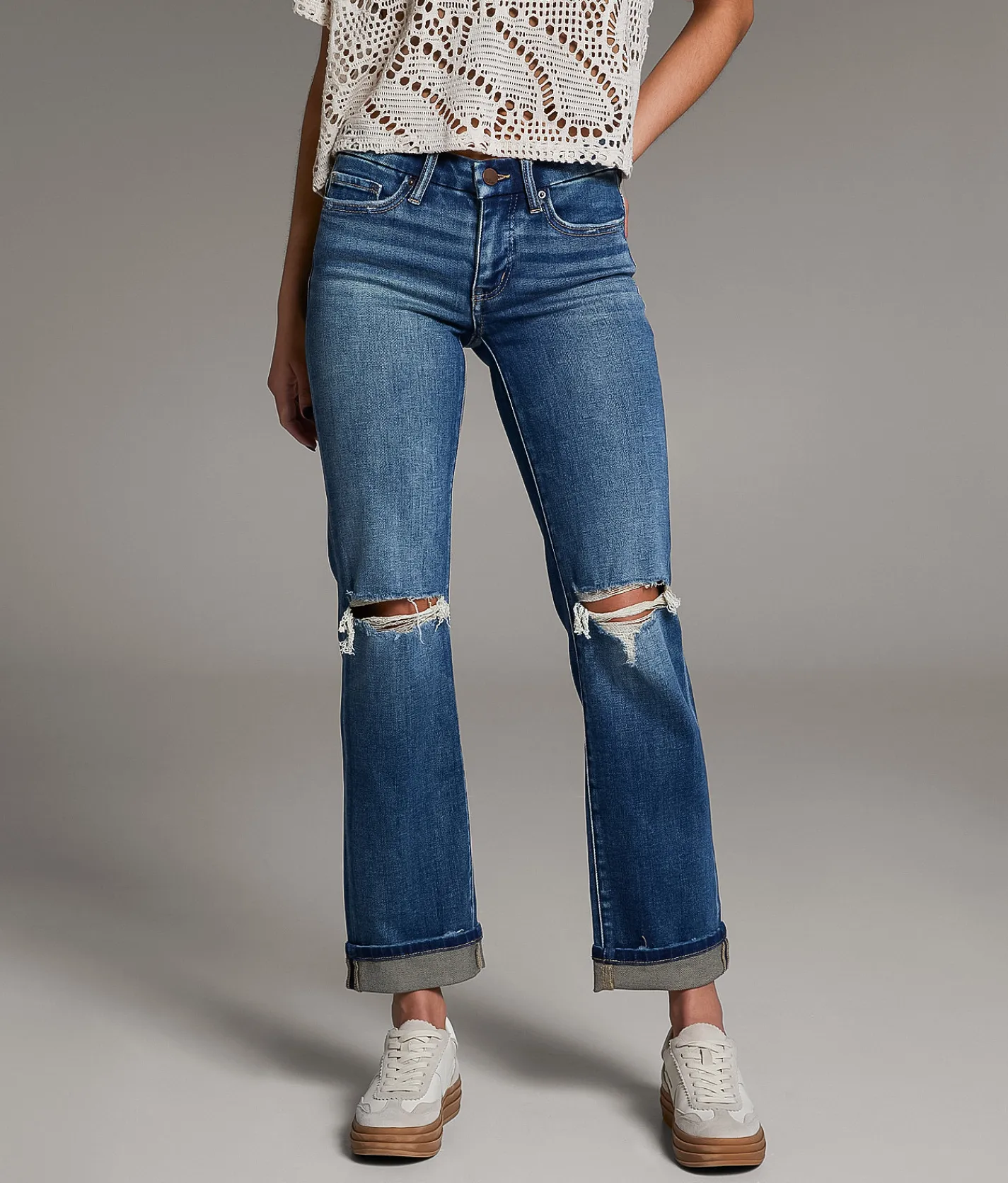 BKE Payton Cropped Straight Stretch Cuffed Jean Nuzzo Best