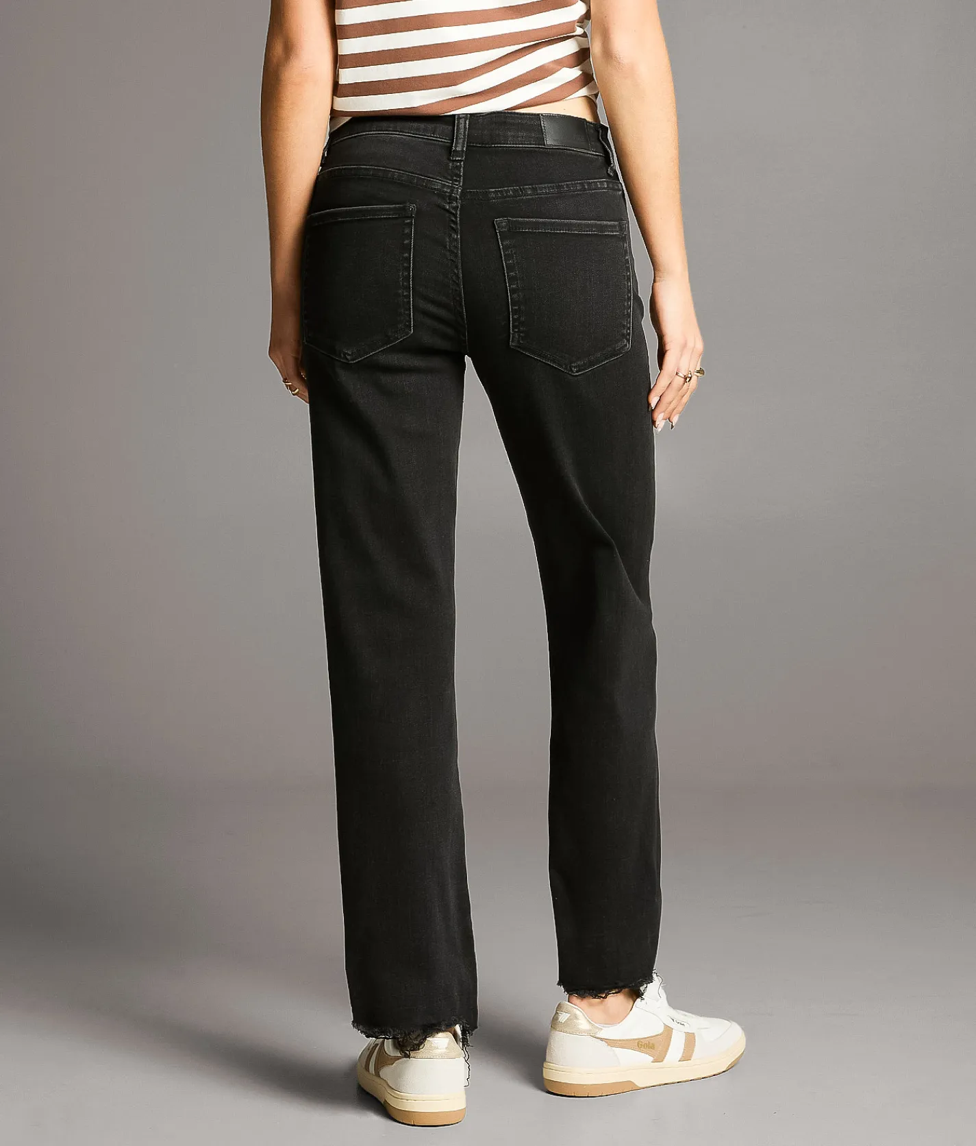 BKE Payton Cropped Straight Stretch Jean Washed Black New