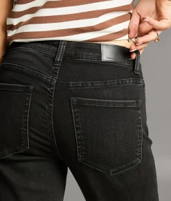 BKE Payton Cropped Straight Stretch Jean Washed Black New