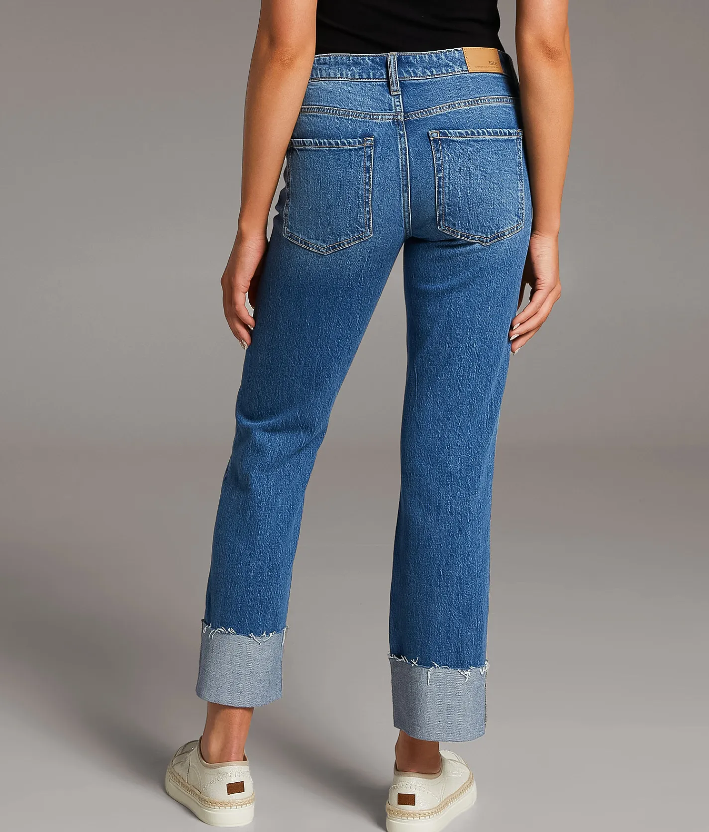 BKE Payton Cropped Straight Stretch Cuffed Jean Boykin Best