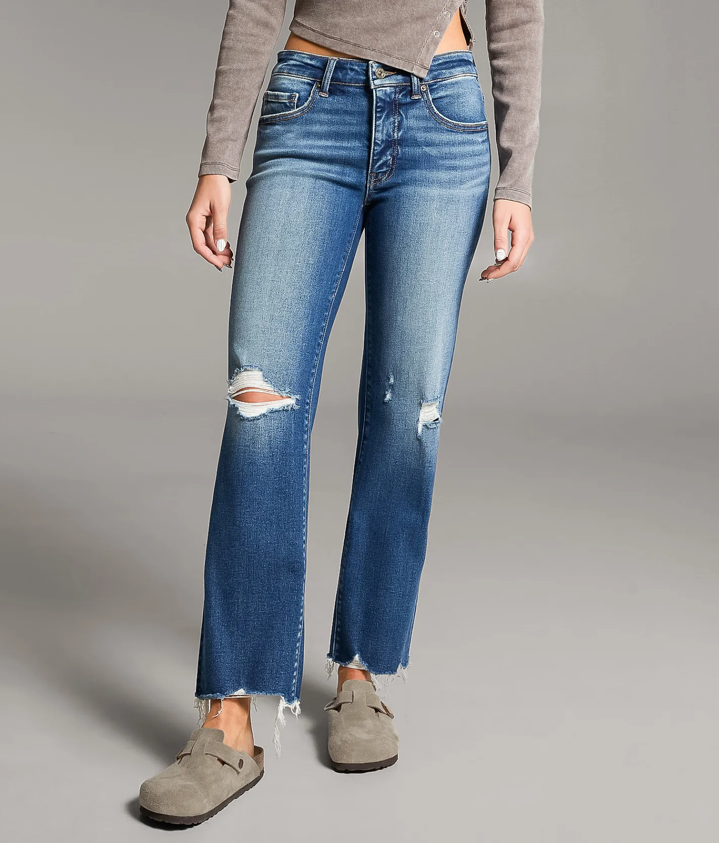 Jeans | BKE Payton Cropped Straight Stretch Jean Eastlack