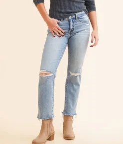 BKE Payton Cropped Straight Stretch Jean Burney Best