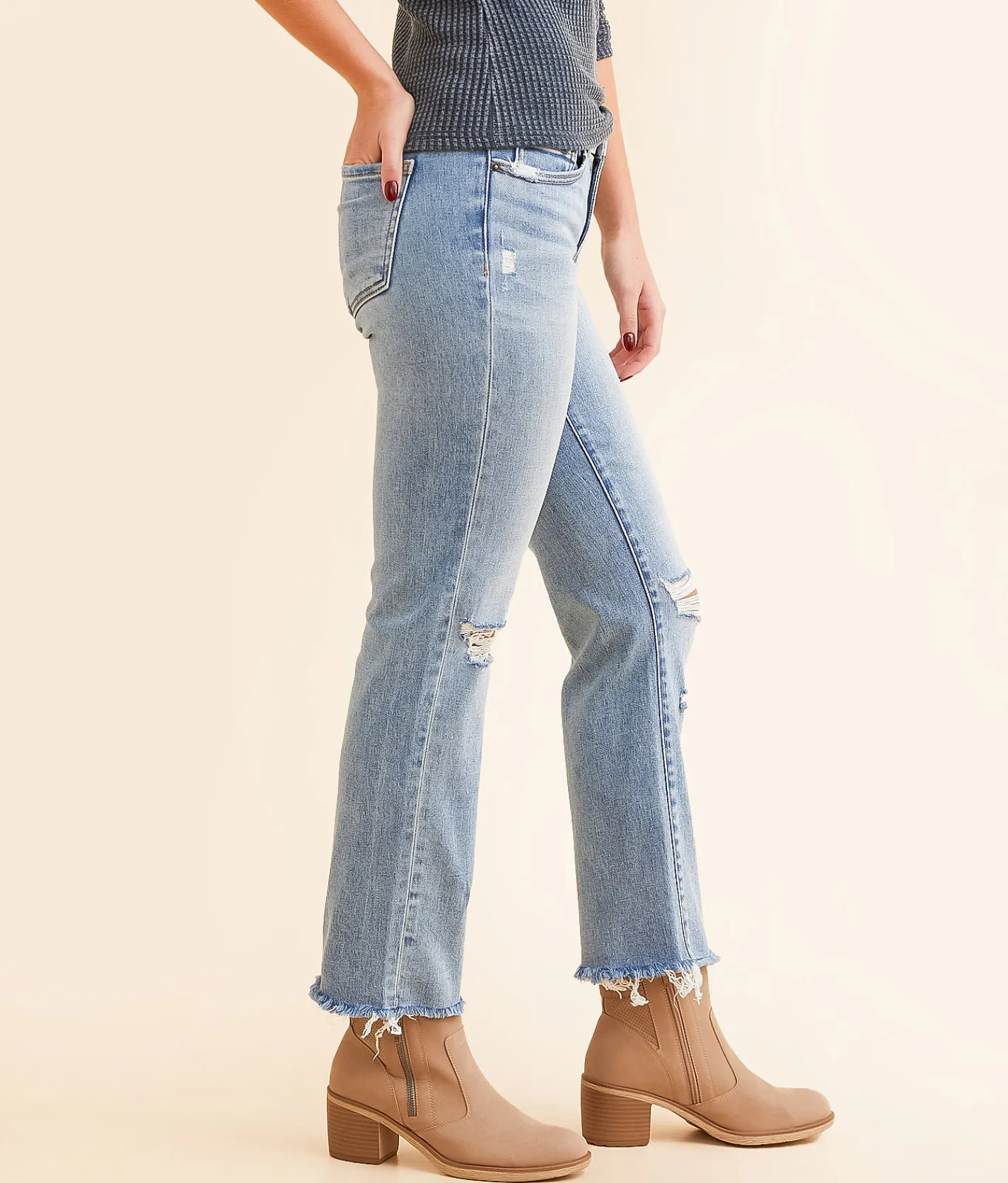 BKE Payton Cropped Straight Stretch Jean Burney Best
