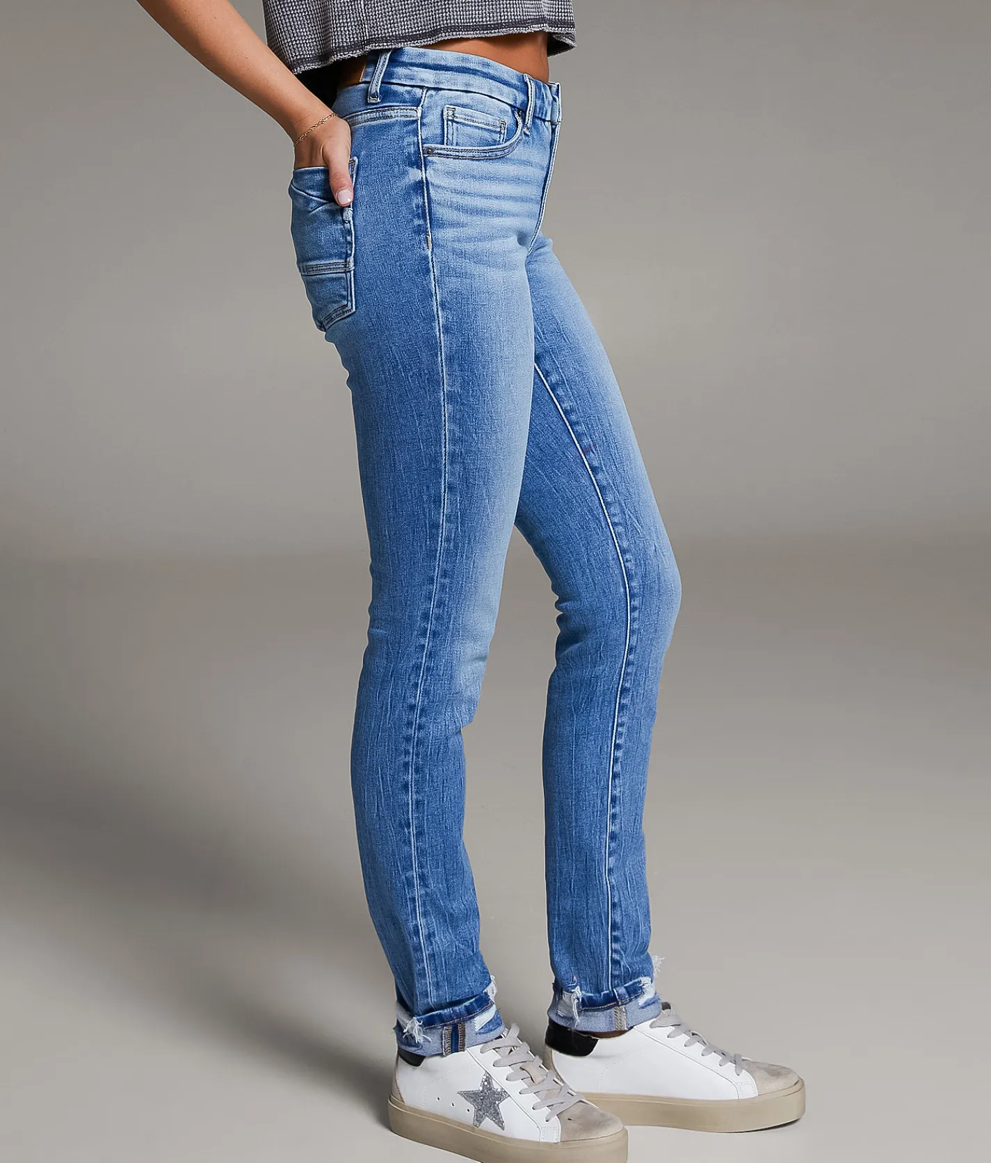 BKE Payton Skinny Stretch Cuffed Jean Winkle 3 Outlet