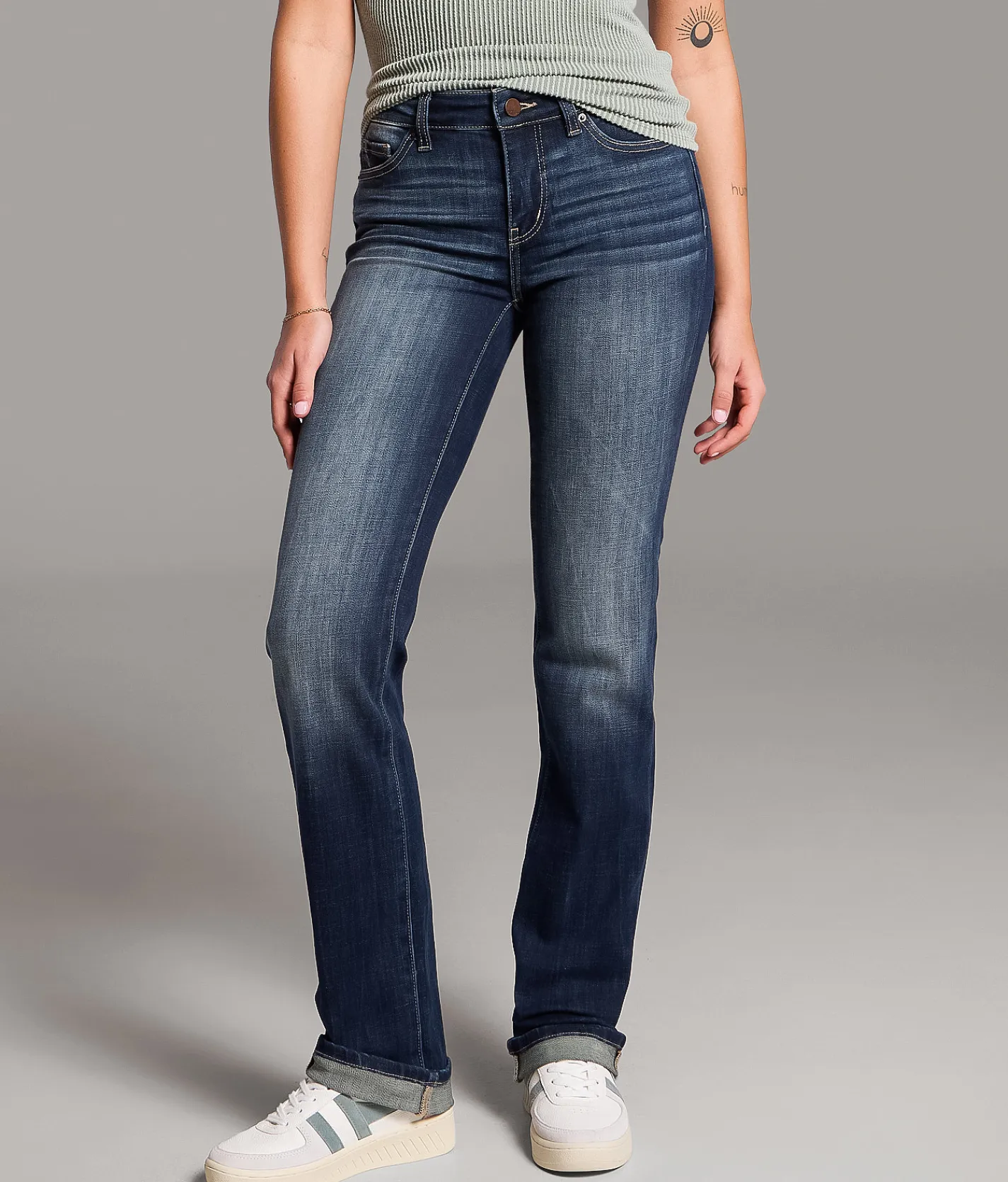 Jeans|Bottoms | BKE Payton Straight Stretch Cuffed Jean Busby
