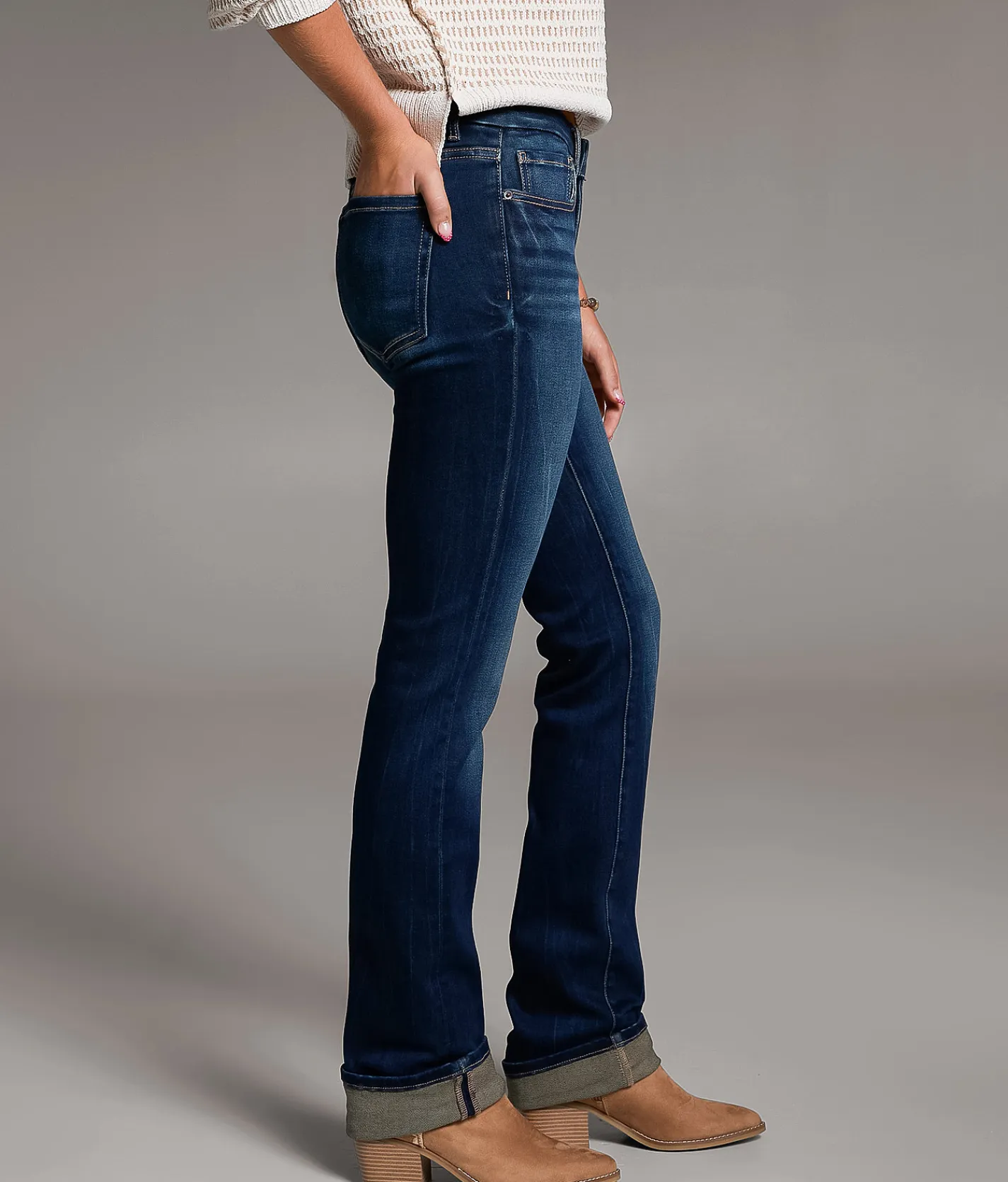 BKE Payton Straight Stretch Cuffed Jean Tesfay Outlet