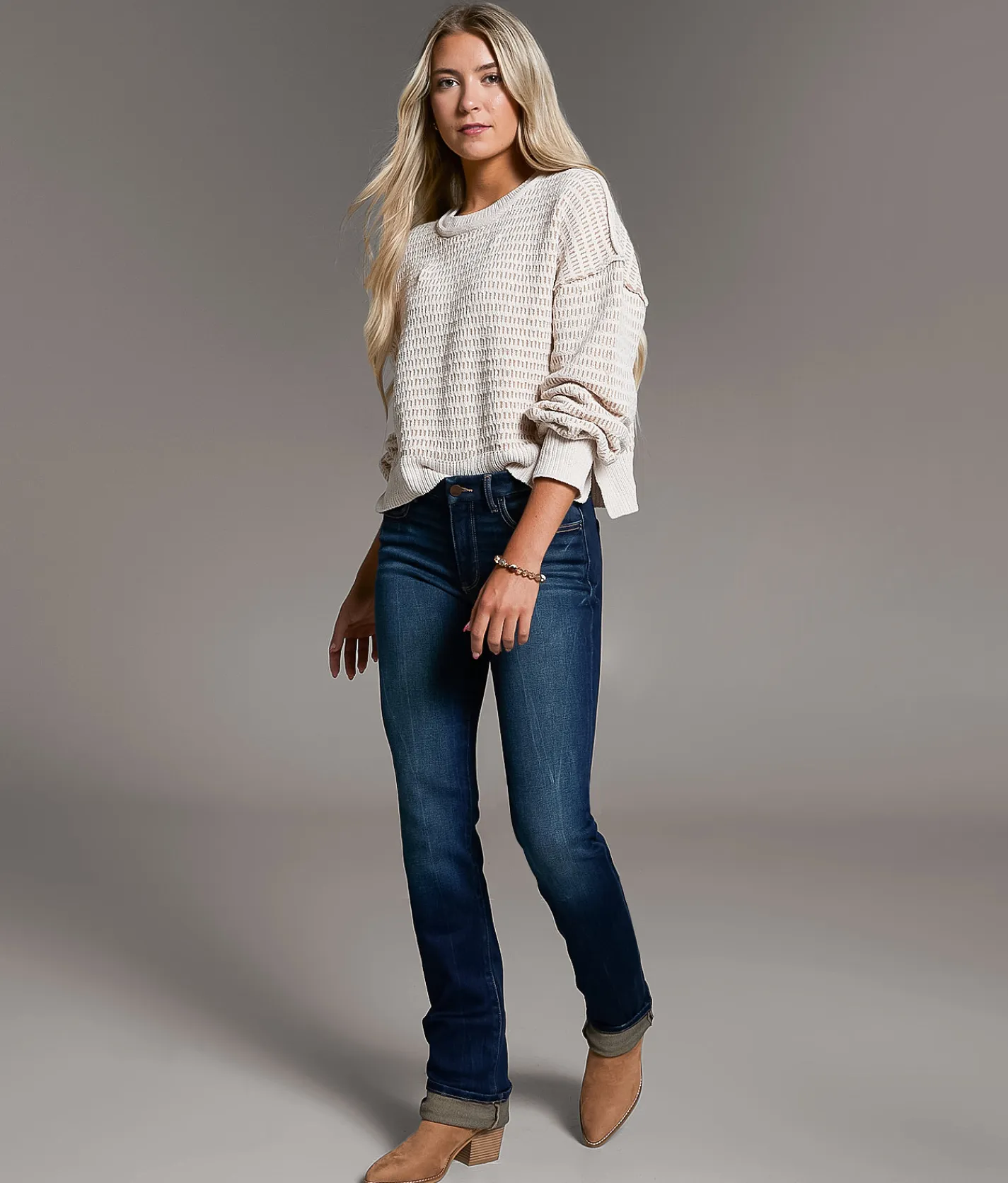 BKE Payton Straight Stretch Cuffed Jean Tesfay Outlet