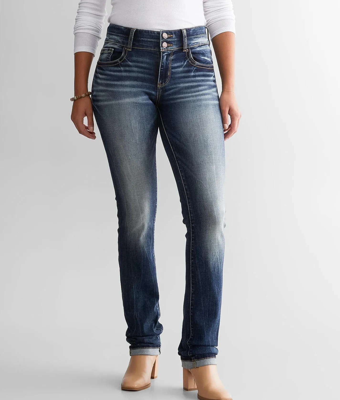 Jeans|Bottoms | BKE Payton Straight Stretch Cuffed Jean Cromwell