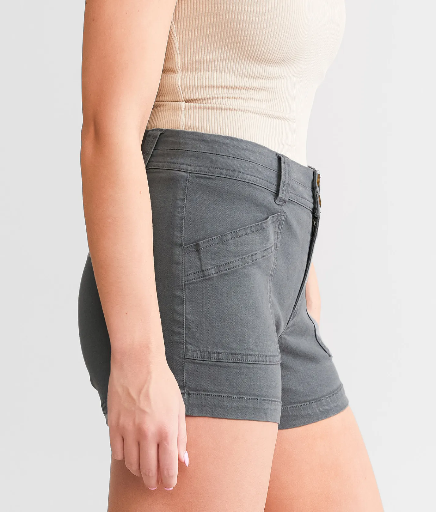 Bottoms|Shorts | BKE Payton Stretch Short Gunmetal