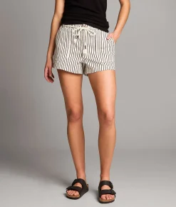 BKE Payton Striped Stretch Short Black Natural Stripe Outlet