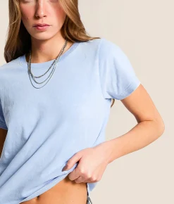 Tops | Gilded Intent Peach Baby T-Shirt Vista Blue