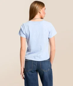 Tops | Gilded Intent Peach Baby T-Shirt Vista Blue