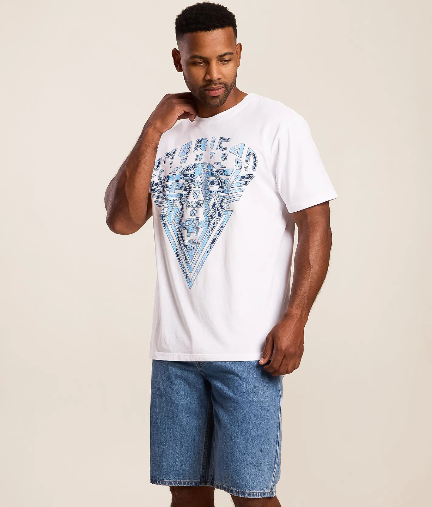 American Fighter Peaks Mill T-Shirt White Sale