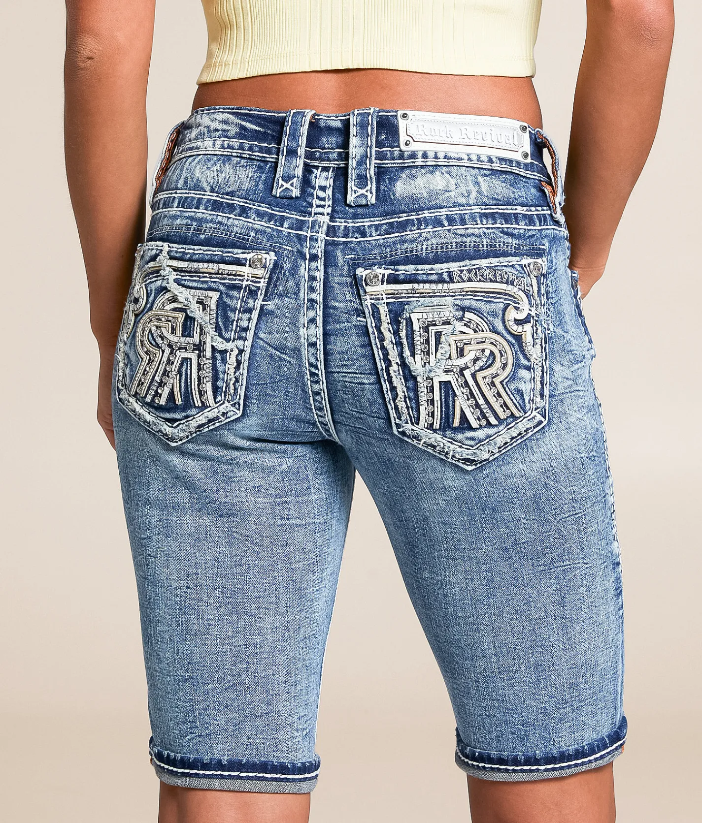 Bottoms | Rock Revival Pearlie Mid-Rise Bermuda Stretch Short Pearlie MU208