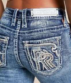 Rock Revival Pearlie Mid-Rise Bermuda Stretch Short Pearlie MU208 Sale