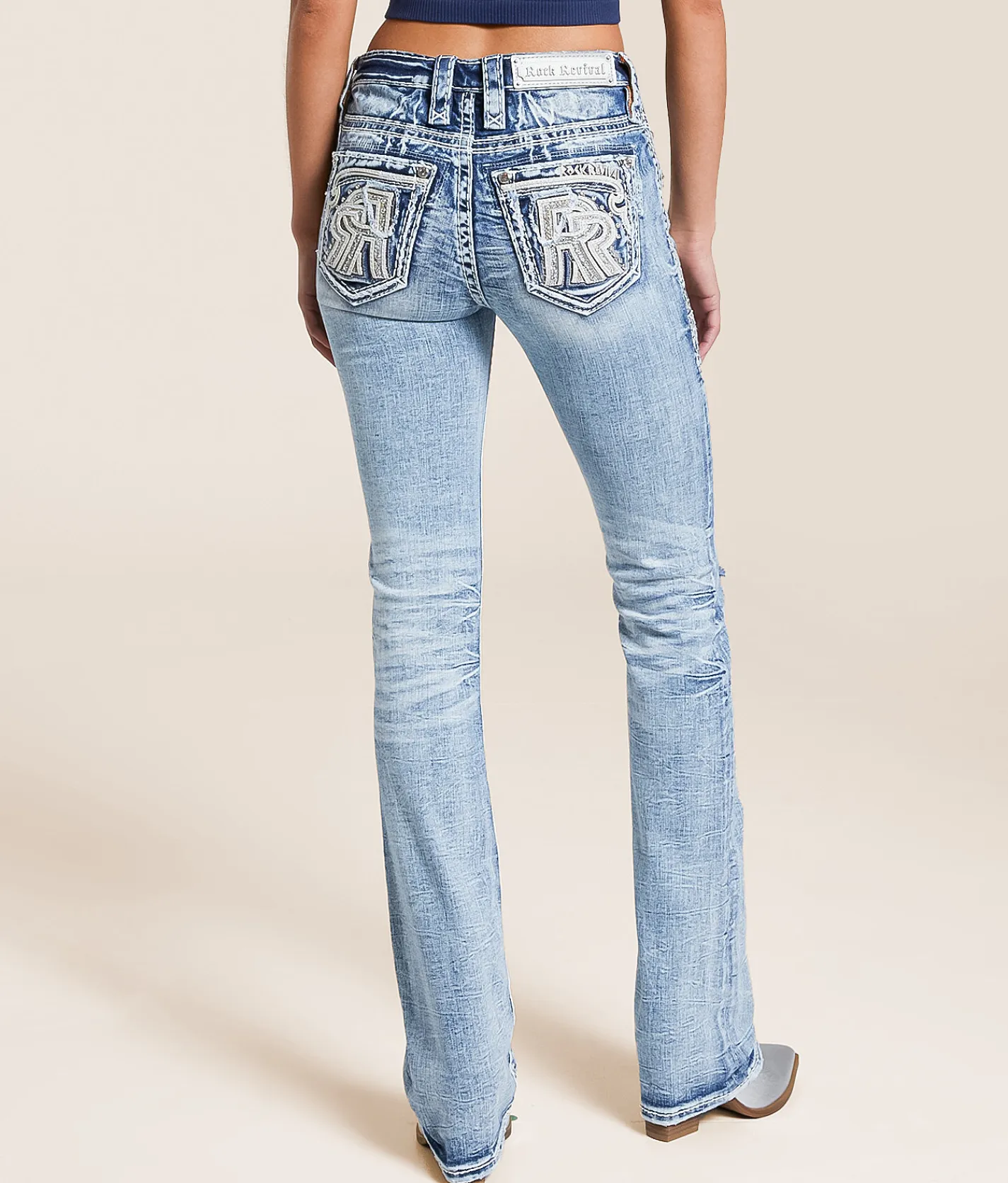 Rock Revival Pearlie Mid-Rise Tailored Boot Stretch Jean Pearlie MT207 Discount