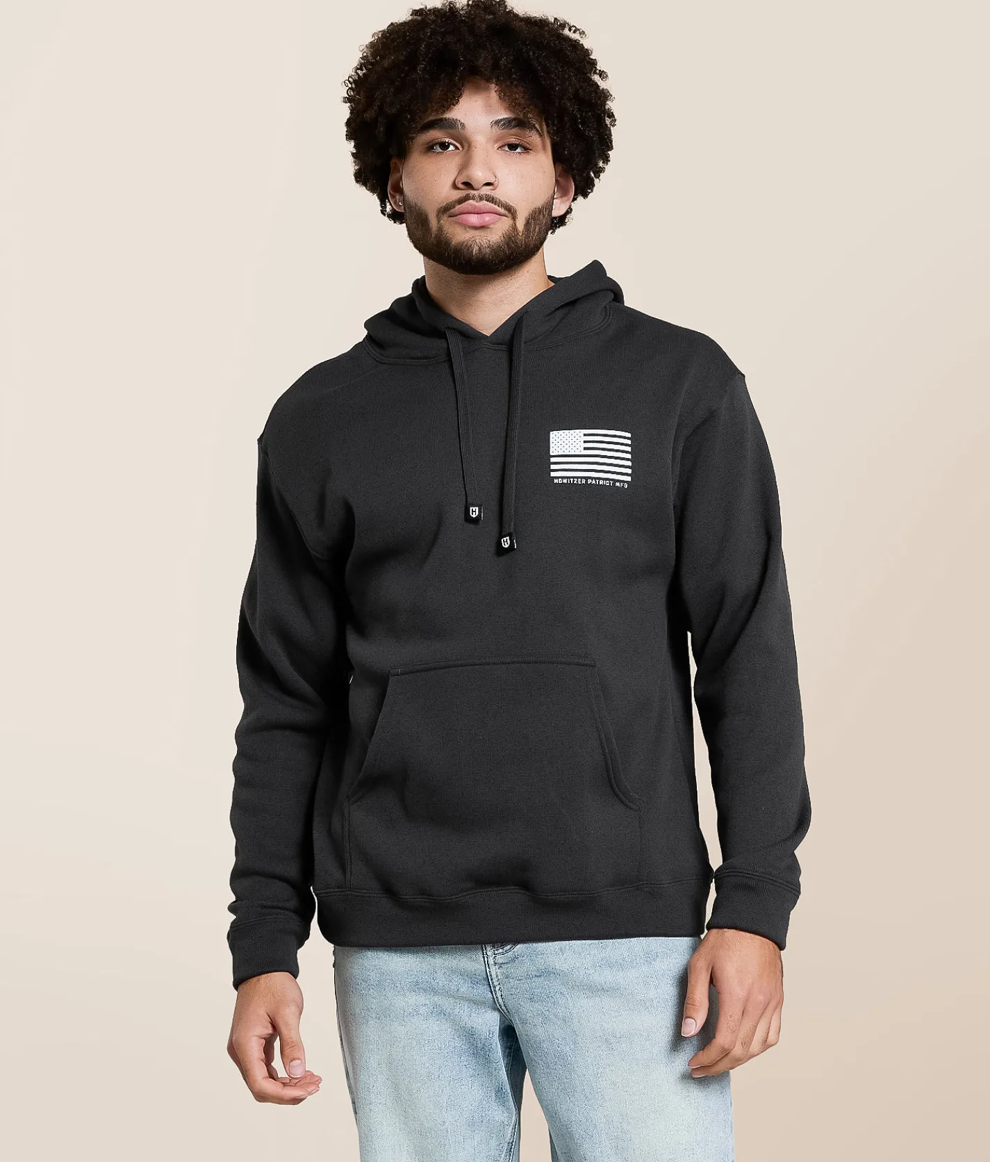 Howitzer People Stamp Hooded Sweatshirt Grey Pinstripe Outlet