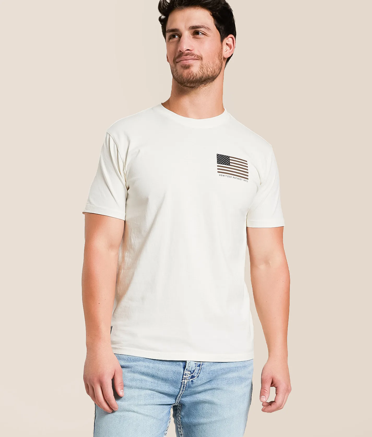 Howitzer People Stamp T-Shirt Antique White Discount