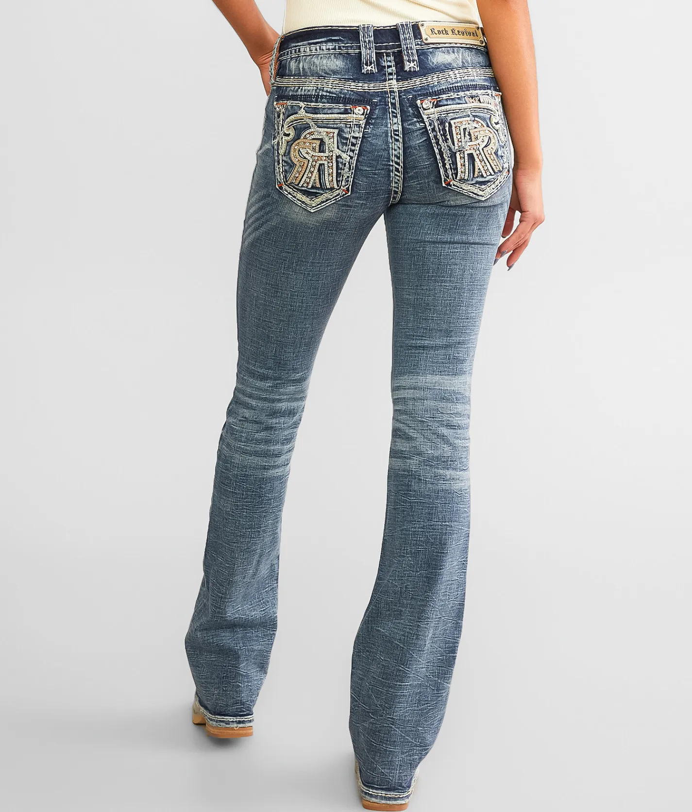 Jeans|Bottoms | Rock Revival Peralie Mid-Rise Boot Stretch Jean Pearlie MB201