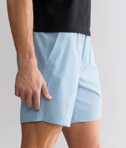Bottoms|Activewear | Veece Perforated Active Stretch Short Light Blue