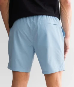 Bottoms|Activewear | Veece Perforated Active Stretch Short Light Blue