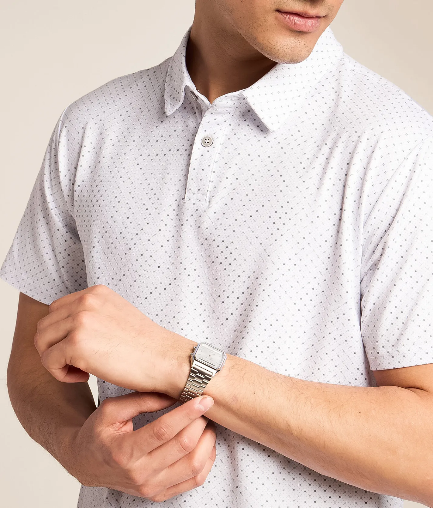 J.B. Holt Performance Knit Polo White Green Best