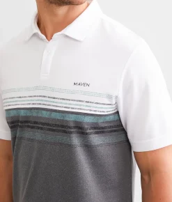 Activewear | Maven Co-op Performance Polo White Dk Grey