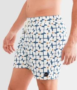 Bottoms|Swimwear | RVCA Perry Stretch Swim Trunks Cool Blue