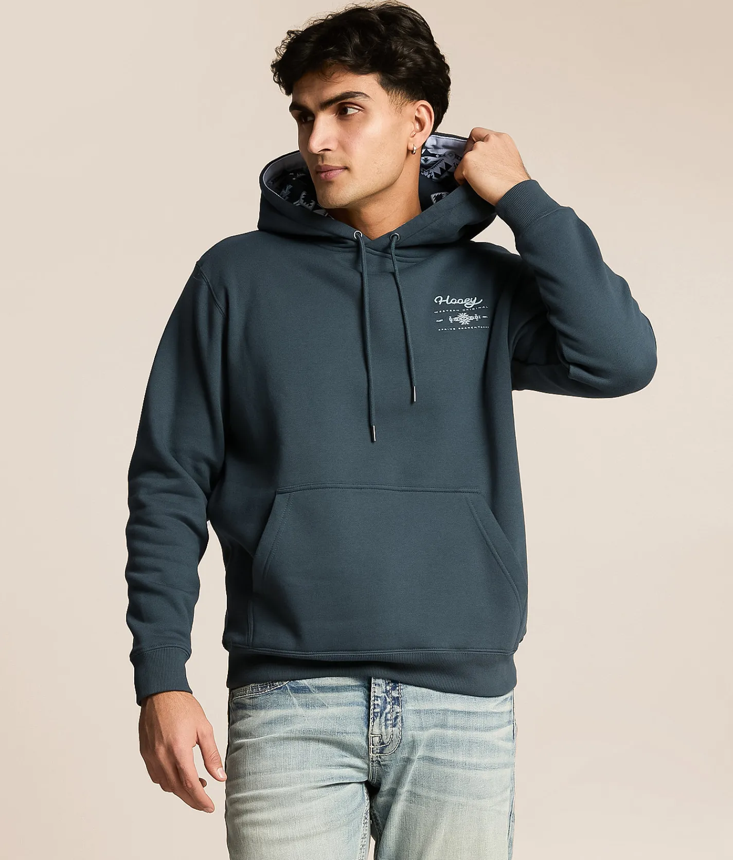 Hooey Peyote Hooded Sweatshirt Navy Best