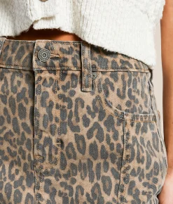 HIDDEN Peyton Denim Skirt Cheetah Best