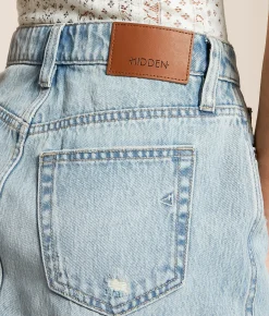 HIDDEN Peyton Denim Skirt Light Hot