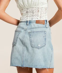 HIDDEN Peyton Denim Skirt Light Hot
