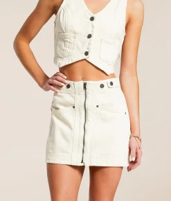 HIDDEN Peyton Denim Skirt Ecru Hot