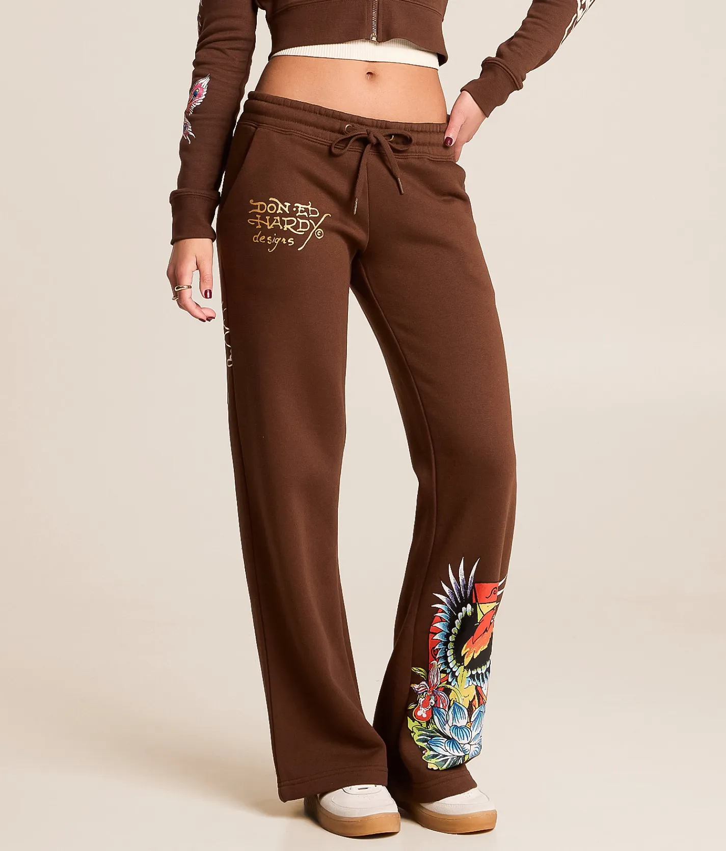 Ed Hardy Phoenix Y2K Sweatpant Cocoa Hot