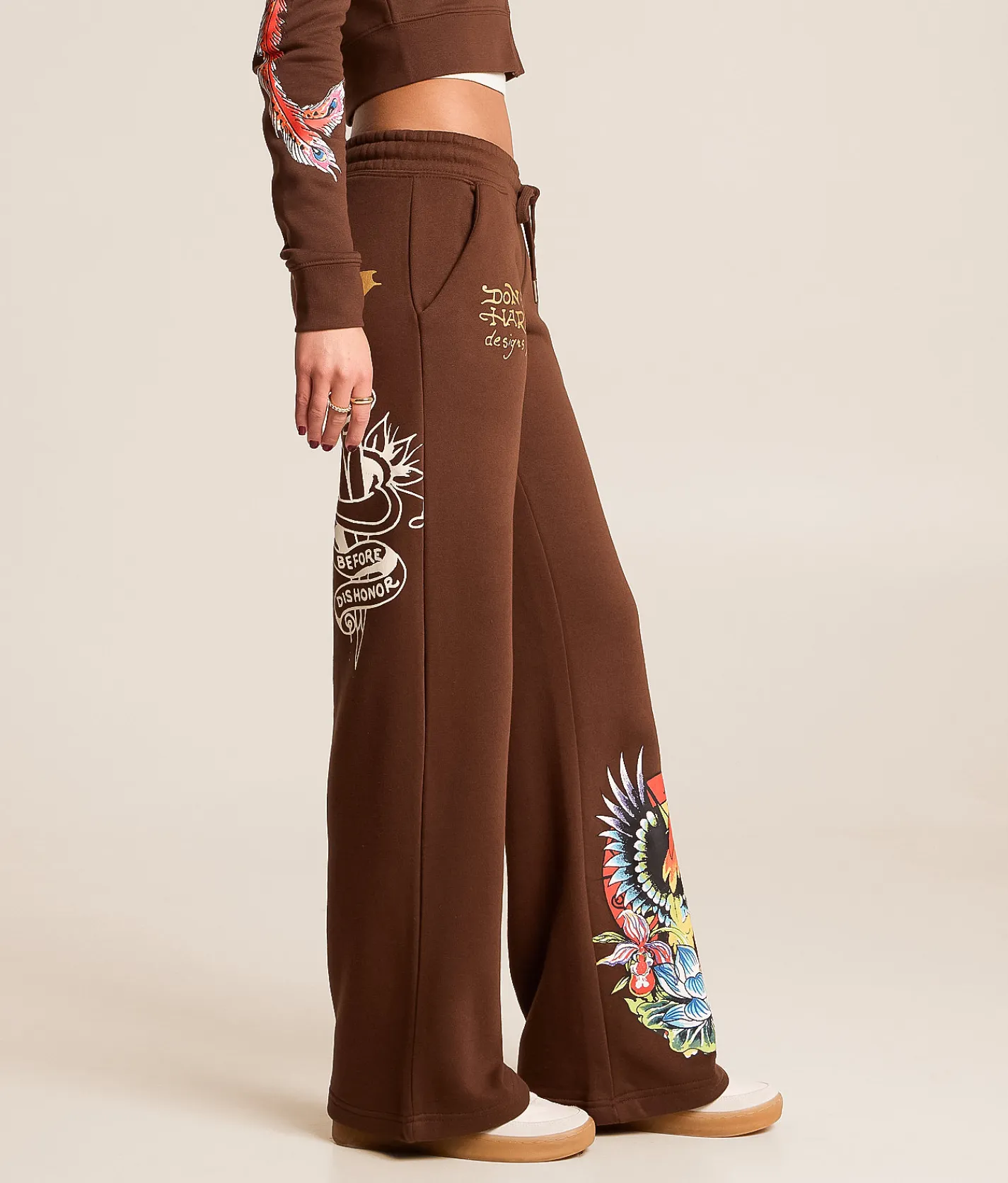 Ed Hardy Phoenix Y2K Sweatpant Cocoa Hot